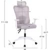 ΚΑΡΕΚΛΑ ΓΡΑΦΕΙΟΥ MEXER HM1195.02 ΓΚΡΙ MESH-PP ΒΑΣΗ-ΣΚΕΛΕΤΟΣ ΛΕΥΚΟΣ 68x70x136Υεκ.