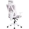 ΚΑΡΕΚΛΑ ΓΡΑΦΕΙΟΥ MEXER HM1195.02 ΓΚΡΙ MESH-PP ΒΑΣΗ-ΣΚΕΛΕΤΟΣ ΛΕΥΚΟΣ 68x70x136Υεκ.