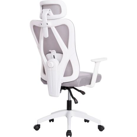 ΚΑΡΕΚΛΑ ΓΡΑΦΕΙΟΥ MEXER HM1195.02 ΓΚΡΙ MESH-PP ΒΑΣΗ-ΣΚΕΛΕΤΟΣ ΛΕΥΚΟΣ 68x70x136Υεκ.
