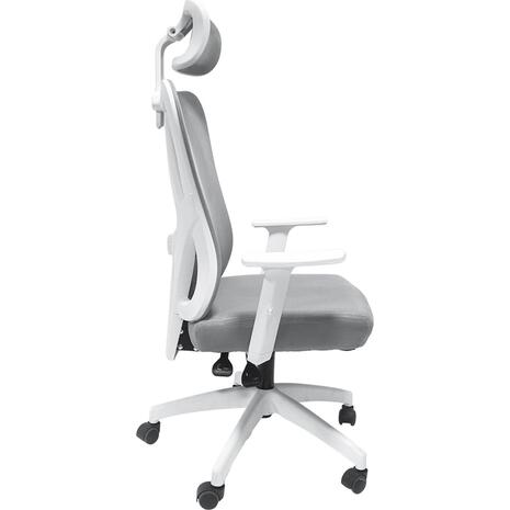 ΚΑΡΕΚΛΑ ΓΡΑΦΕΙΟΥ MEXER HM1195.02 ΓΚΡΙ MESH-PP ΒΑΣΗ-ΣΚΕΛΕΤΟΣ ΛΕΥΚΟΣ 68x70x136Υεκ.