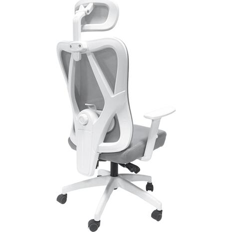 ΚΑΡΕΚΛΑ ΓΡΑΦΕΙΟΥ MEXER HM1195.02 ΓΚΡΙ MESH-PP ΒΑΣΗ-ΣΚΕΛΕΤΟΣ ΛΕΥΚΟΣ 68x70x136Υεκ.