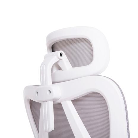 ΚΑΡΕΚΛΑ ΓΡΑΦΕΙΟΥ MEXER HM1195.02 ΓΚΡΙ MESH-PP ΒΑΣΗ-ΣΚΕΛΕΤΟΣ ΛΕΥΚΟΣ 68x70x136Υεκ.