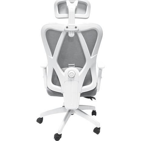 ΚΑΡΕΚΛΑ ΓΡΑΦΕΙΟΥ MEXER HM1195.02 ΓΚΡΙ MESH-PP ΒΑΣΗ-ΣΚΕΛΕΤΟΣ ΛΕΥΚΟΣ 68x70x136Υεκ.