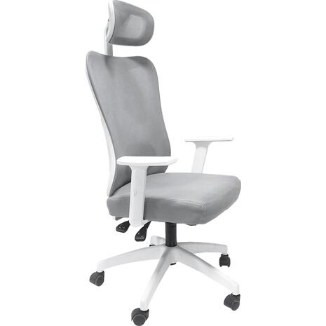 ΚΑΡΕΚΛΑ ΓΡΑΦΕΙΟΥ MEXER HM1195.02 ΓΚΡΙ MESH-PP ΒΑΣΗ-ΣΚΕΛΕΤΟΣ ΛΕΥΚΟΣ 68x70x136Υεκ.
