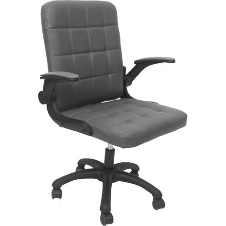 ΚΑΡΕΚΛΑ ΓΡΑΦΕΙΟΥ PORTIMA HM1197.03 ΓΚΡΙ PVC-ΜΑΥΡΟΣ ΣΚΕΛΕΤΟΣ & ΒΑΣΗ 66.5x60x97Υεκ