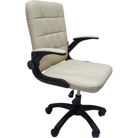 ΚΑΡΕΚΛΑ ΓΡΑΦΕΙΟΥ PORTIMA HM1197.04 ΜΠΕΖ PVC-ΜΑΥΡΟΣ ΣΚΕΛΕΤΟΣ & ΒΑΣΗ 66.5x57x97Υεκ
