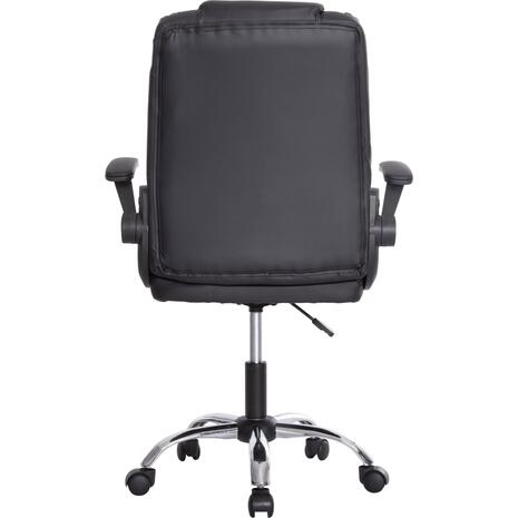 ΚΑΡΕΚΛΑ ΓΡΑΦΕΙΟΥ CANAN HM1201 ΜΑΥΡO PVC-ΒΑΣΗ ΧΡΩΜΙΟΥ 66x61x105Υεκ. (Black)