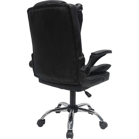 ΚΑΡΕΚΛΑ ΓΡΑΦΕΙΟΥ CANAN HM1201 ΜΑΥΡO PVC-ΒΑΣΗ ΧΡΩΜΙΟΥ 66x61x105Υεκ. (Black)