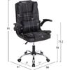 ΚΑΡΕΚΛΑ ΓΡΑΦΕΙΟΥ CANAN HM1201 ΜΑΥΡO PVC-ΒΑΣΗ ΧΡΩΜΙΟΥ 66x61x105Υεκ. (Black)