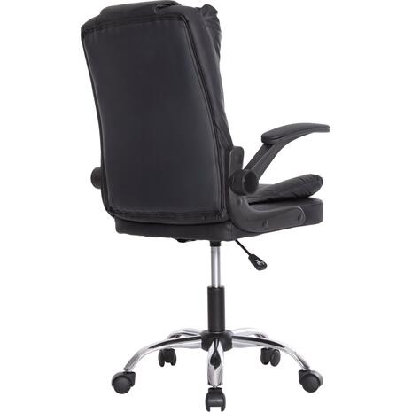ΚΑΡΕΚΛΑ ΓΡΑΦΕΙΟΥ CANAN HM1201 ΜΑΥΡO PVC-ΒΑΣΗ ΧΡΩΜΙΟΥ 66x61x105Υεκ. (Black)