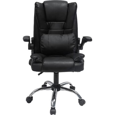 ΚΑΡΕΚΛΑ ΓΡΑΦΕΙΟΥ CANAN HM1201 ΜΑΥΡO PVC-ΒΑΣΗ ΧΡΩΜΙΟΥ 66x61x105Υεκ. (Black)