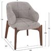 ΚΑΡΕΚΛΑ ABAI HM9971.03 RUBBERWOOD ΣΕ ΚΑΡΥΔΙ-ΑΝΟΙΧΤΟ ΓΚΡΙ ΜΠΟΥΚΛΕ 65x63x79Υεκ (σετ 2 τεμαχίων)