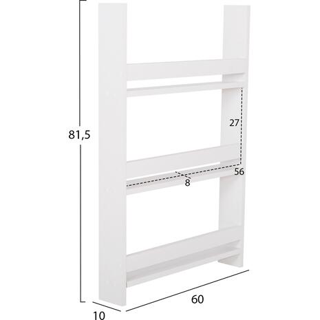 ΡΑΦΙΕΡΑ ΤΟΙΧΟΥ SANI HM18223.01 ΜΕΛΑΜΙΝΗ ΣΕ ΛΕΥΚΟ 60x10x90Υεκ. (3 ΡΑΦΙΑ)