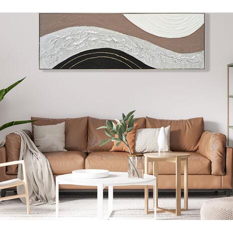 ΠΙΝΑΚΑΣ ΤΟΙΧΟΥ ABSTRACT HM4552.02 ΜΕ ΚΟΡΝΙΖΑ ΜΠΕΖ-ΚΑΜΒΑΣ-ΧΕΙΡΟΠΟΙΗΤΟΣ 152x4.5x52Υεκ.