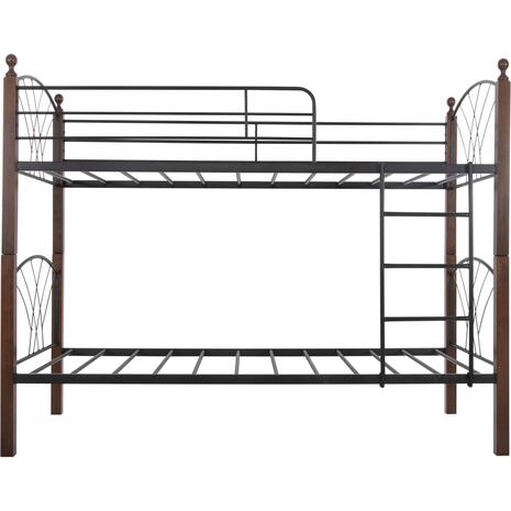 ΚΟΥΚΕΤΑ ΚΡΕΒΑΤΙ STOREY HM687 ΜΑΥΡΟ ΜΕΤΑΛΛΟ-ΚΑΡΥΔΙ RUBBERWOOD-ΓΙΑ ΣΤΡΩΜΑ 190x90εκ