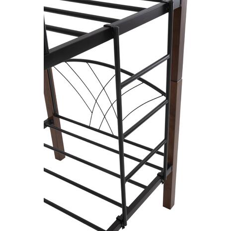ΚΟΥΚΕΤΑ ΚΡΕΒΑΤΙ STOREY HM687 ΜΑΥΡΟ ΜΕΤΑΛΛΟ-ΚΑΡΥΔΙ RUBBERWOOD-ΓΙΑ ΣΤΡΩΜΑ 190x90εκ