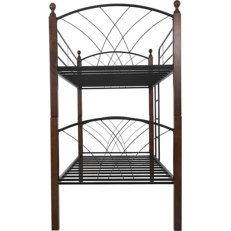 ΚΟΥΚΕΤΑ ΚΡΕΒΑΤΙ STOREY HM687 ΜΑΥΡΟ ΜΕΤΑΛΛΟ-ΚΑΡΥΔΙ RUBBERWOOD-ΓΙΑ ΣΤΡΩΜΑ 190x90εκ