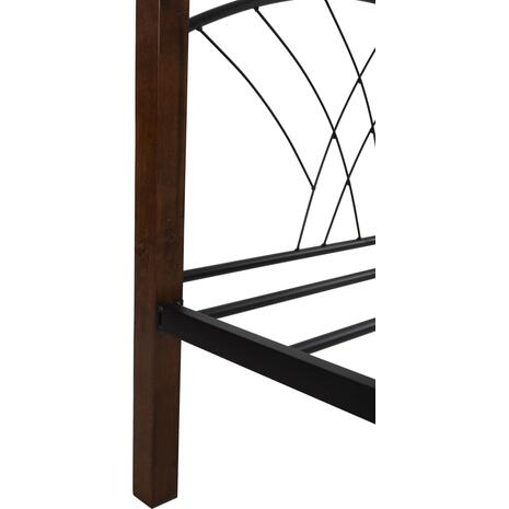 ΚΟΥΚΕΤΑ ΚΡΕΒΑΤΙ STOREY HM687 ΜΑΥΡΟ ΜΕΤΑΛΛΟ-ΚΑΡΥΔΙ RUBBERWOOD-ΓΙΑ ΣΤΡΩΜΑ 190x90εκ