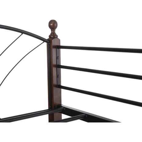 ΚΟΥΚΕΤΑ ΚΡΕΒΑΤΙ STOREY HM687 ΜΑΥΡΟ ΜΕΤΑΛΛΟ-ΚΑΡΥΔΙ RUBBERWOOD-ΓΙΑ ΣΤΡΩΜΑ 190x90εκ