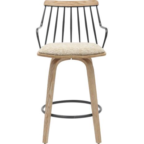 ΣΚΑΜΠΟ ΜΠΑΡ JUDI HM9985.01 WHITE WASH Κ.Π.-ΜΑΥΡΟ ΜΕΤΑΛΛΟ-ΜΠΕΖ ΥΦΑΣΜΑ 48x52x92Υεκ