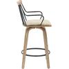 ΣΚΑΜΠΟ ΜΠΑΡ JUDI HM9985.01 WHITE WASH Κ.Π.-ΜΑΥΡΟ ΜΕΤΑΛΛΟ-ΜΠΕΖ ΥΦΑΣΜΑ 48x52x92Υεκ