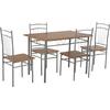 ΣΕΤ ΤΡΑΠΕΖΑΡΙΑΣ 5ΤΜΧ PEARY HM9416.12 ΜΕΤΑΛΛΟ ΑΣΗΜΙ-MDF ΣΟΝΑΜΑ 110x60x74Yεκ.