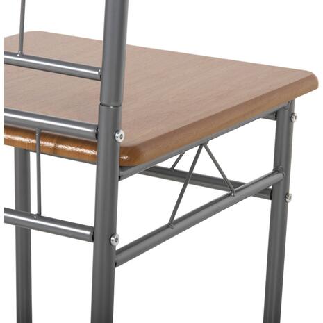 ΣΕΤ ΤΡΑΠΕΖΑΡΙΑΣ 5ΤΜΧ PEARY HM9416.12 ΜΕΤΑΛΛΟ ΑΣΗΜΙ-MDF ΣΟΝΑΜΑ 110x60x74Yεκ.