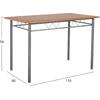 ΣΕΤ ΤΡΑΠΕΖΑΡΙΑΣ 5ΤΜΧ PEARY HM9416.12 ΜΕΤΑΛΛΟ ΑΣΗΜΙ-MDF ΣΟΝΑΜΑ 110x60x74Yεκ.