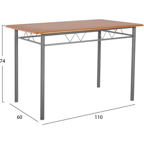 ΣΕΤ ΤΡΑΠΕΖΑΡΙΑΣ 5ΤΜΧ PEARY HM9416.12 ΜΕΤΑΛΛΟ ΑΣΗΜΙ-MDF ΣΟΝΑΜΑ 110x60x74Yεκ.