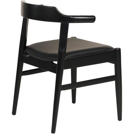 ΠΟΛΥΘΡΟΝΑ ΤΡΑΠΕΖΑΡΙΑΣ CERSEI HM9946.02 RUBBERWOOD & PU ΣΕ ΜΑΥΡΟ 57x54x74Υεκ (σετ 2 τεμαχίων)