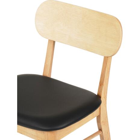 KΑΡΕΚΛΑ ΤΡΑΠΕΖΑΡΙΑΣ SEKOR HM9945.01 RUBBERWOOD-ΜΑΥΡΟ PU 50x50x80Υεκ. (σετ 2 τεμαχίων)