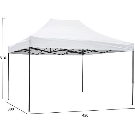 ΚΙΟΣΚΙ/GAZEBO MATTHEW HM6311 ΠΤΥΣΣΟΜΕΝΟ-ΣΚΕΛΕΤΟΣ ΜΕΤΑΛ.ΜΑΥΡΟΣ-ΛΕΥΚΟ ΥΦΑΣΜΑ 3x4,5x3,10Yμ