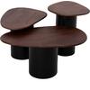 ΤΡΑΠΕΖΙA ΣΑΛΟΝΙΟΥ 3ΤΜΧ PEBBLES HM18004 MANGO TOP-ΜΕΤΑΛΛΙΚΕΣ ΜΑΥΡΕΣ ΒΑΣΕΙΣ