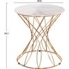 ΒΟΗΘΗΤΙΚΟ ΤΡΑΠΕΖΑΚΙ RUDY HM18037.01 ΚΕΡΑΜΙΚΟ TOP ΛΕΥΚΟ-ΜΕΤΑΛΛΟ ΧΡΥΣΟ Φ45x48,5Υεκ.