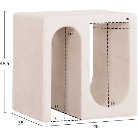 ΤΡΑΠΕΖΙ ΣΑΛΟΝΙΟΥ ΣΕΙΡΑ SANTORINI HM18070 MDF ΣΕ ΥΠΟΛΕΥΚΟ ΧΡΩΜΑ 48x38x48,5Υεκ.