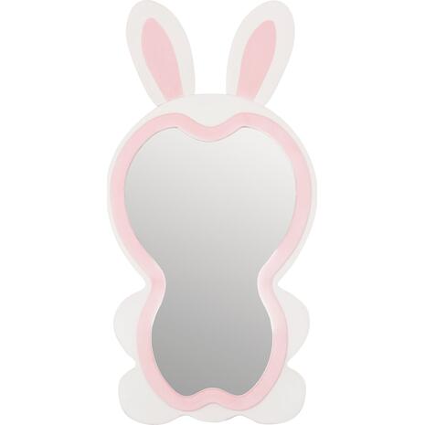 ΠΑΙΔΙΚΟΣ ΚΑΘΡΕΦΤΗΣ ΔΑΠΕΔΟΥ BUNNY HM4489.01 MDF ΡΟΖ & ΛΕΥΚΟ-ΜΑΥΡΟ STAND 80x162Υεκ.