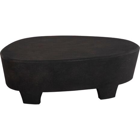 ΤΡΑΠΕΖΙ ΣΑΛΟΝΙΟΥ ΟΒΑΛ ΣΕΙΡΑ SANTORINI HM18066 MDF ΣΕ ΜΑΥΡΟ ΧΡΩΜΑ 100x60x33Υεκ.