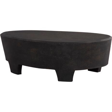 ΤΡΑΠΕΖΙ ΣΑΛΟΝΙΟΥ ΟΒΑΛ ΣΕΙΡΑ SANTORINI HM18066 MDF ΣΕ ΜΑΥΡΟ ΧΡΩΜΑ 100x60x33Υεκ.