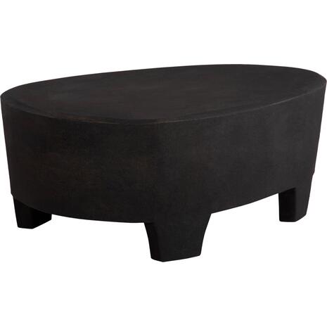 ΤΡΑΠΕΖΙ ΣΑΛΟΝΙΟΥ ΟΒΑΛ ΣΕΙΡΑ SANTORINI HM18066 MDF ΣΕ ΜΑΥΡΟ ΧΡΩΜΑ 100x60x33Υεκ.