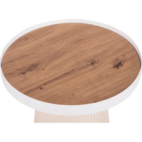 ΤΡΑΠΕΖΑΚΙ ΒΟΗΘΗΤΙΚΟ DENTON HM18023.02 MDF TOP ΦΥΣΙΚΟ ΞΥΛΟΥ-ΒΑΣΗ ΛΕΥΚΗ Φ45x51,5Υεκ.