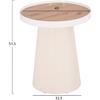 ΤΡΑΠΕΖΑΚΙ ΒΟΗΘΗΤΙΚΟ DENTON HM18023.02 MDF TOP ΦΥΣΙΚΟ ΞΥΛΟΥ-ΒΑΣΗ ΛΕΥΚΗ Φ45x51,5Υεκ.