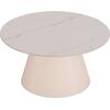 ΤΡΑΠΕΖΙ ΣΑΛΟΝΙΟΥ DUNCAN HM18022.02 ΚΕΡΑΜΙΚΟ TOP-MDF ΒΑΣΗ-ΚΡΕΜ ΛΕΥΚΟ Φ80x41Υεκ.