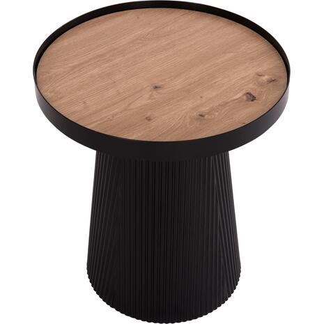 ΤΡΑΠΕΖΑΚΙ ΒΟΗΘΗΤΙΚΟ DENTON HM18023.01 MDF TOP ΦΥΣΙΚΟ ΞΥΛΟΥ-ΒΑΣΗ ΜΑΥΡΗ Φ45x51,5Υεκ.
