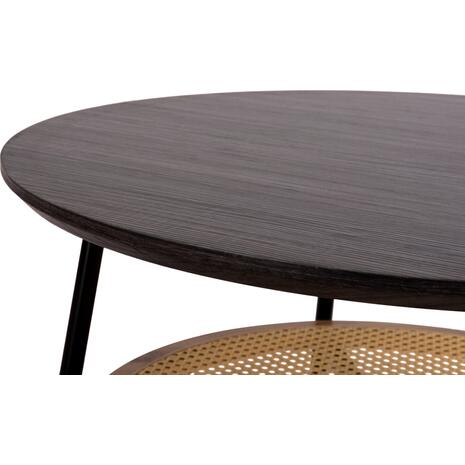 ΤΡΑΠΕΖΙ ΣΑΛΟΝΙΟΥ SEWELL HM18033 MDF ΣΕ ZEBRANO-ΜΕΤΑΛΛΙΚΑ ΠΟΔΙΑ-WICKER Φ80x46,5Υεκ.