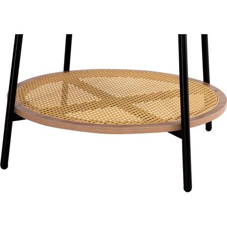 ΤΡΑΠΕΖΙ ΣΑΛΟΝΙΟΥ SEWELL HM18033 MDF ΣΕ ZEBRANO-ΜΕΤΑΛΛΙΚΑ ΠΟΔΙΑ-WICKER Φ80x46,5Υεκ.