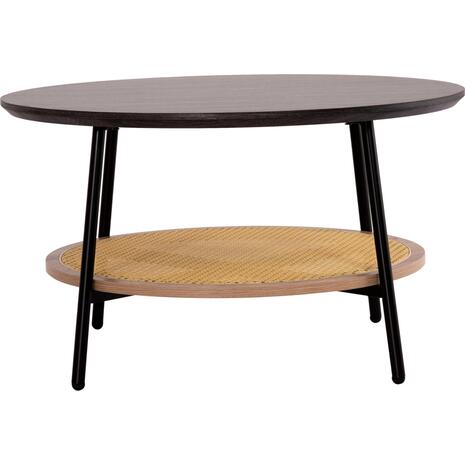 ΤΡΑΠΕΖΙ ΣΑΛΟΝΙΟΥ SEWELL HM18033 MDF ΣΕ ZEBRANO-ΜΕΤΑΛΛΙΚΑ ΠΟΔΙΑ-WICKER Φ80x46,5Υεκ.