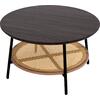 ΤΡΑΠΕΖΙ ΣΑΛΟΝΙΟΥ SEWELL HM18033 MDF ΣΕ ZEBRANO-ΜΕΤΑΛΛΙΚΑ ΠΟΔΙΑ-WICKER Φ80x46,5Υεκ.