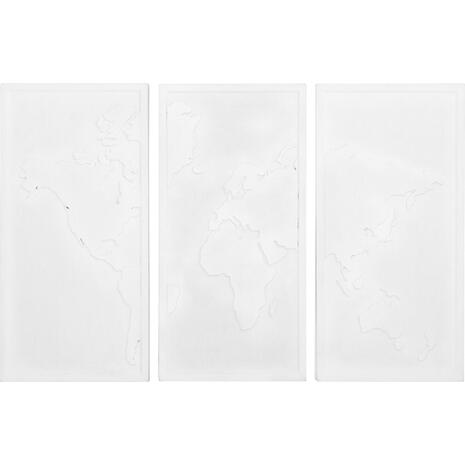ΠΙΝΑΚΑΣ 3-ΠΤΥΧΟΣ WORLD MAP SANTORINI HM4504 MDF ΣΕ ΥΠΟΛΕΥΚΟ ΧΡΩΜΑ 180x4(πάχος)x120Υεκ.