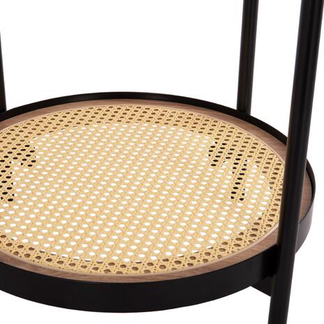 ΒΟΗΘΗΤΙΚΟ ΤΡΑΠΕΖΙ SEITZ HM18031 ΓΥΑΛΙ TOP-ΜΕΤΑΛΛΟ-RATTAN ΣΕ ΦΥΣΙΚΟ Φ50x56Υεκ.
