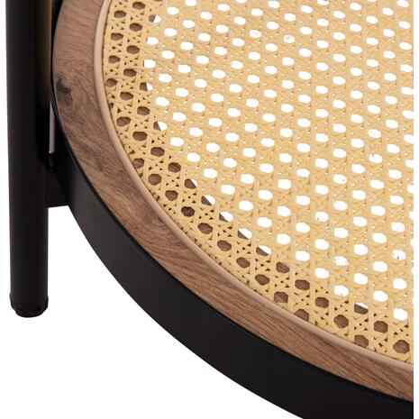 ΒΟΗΘΗΤΙΚΟ ΤΡΑΠΕΖΙ SEITZ HM18031 ΓΥΑΛΙ TOP-ΜΕΤΑΛΛΟ-RATTAN ΣΕ ΦΥΣΙΚΟ Φ50x56Υεκ.